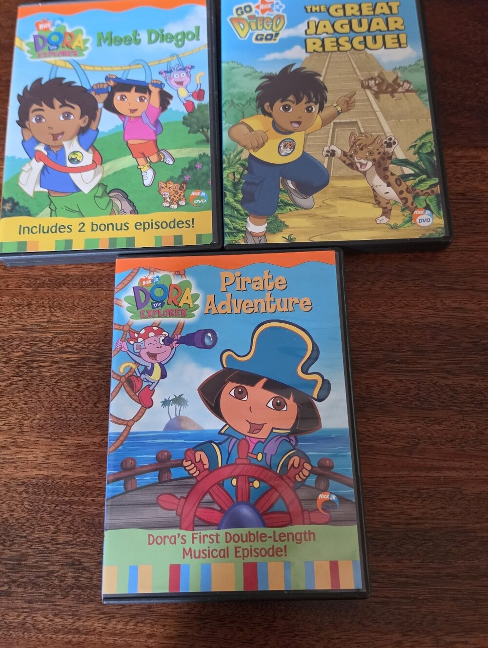 Lot of 3 Nick Jr Dora The Explorer And Go Diego Go Educational DVDs